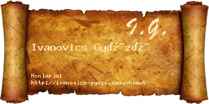 Ivanovics Győző névjegykártya