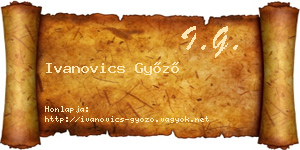 Ivanovics Győző névjegykártya